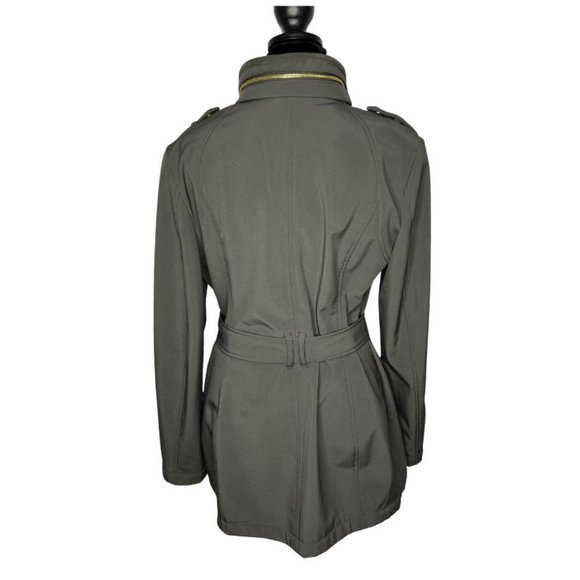 Michael Kors Olive Green Belted Zip Up Coat Jacket with Attached Hood (Womens M) - Picture 10 of 15